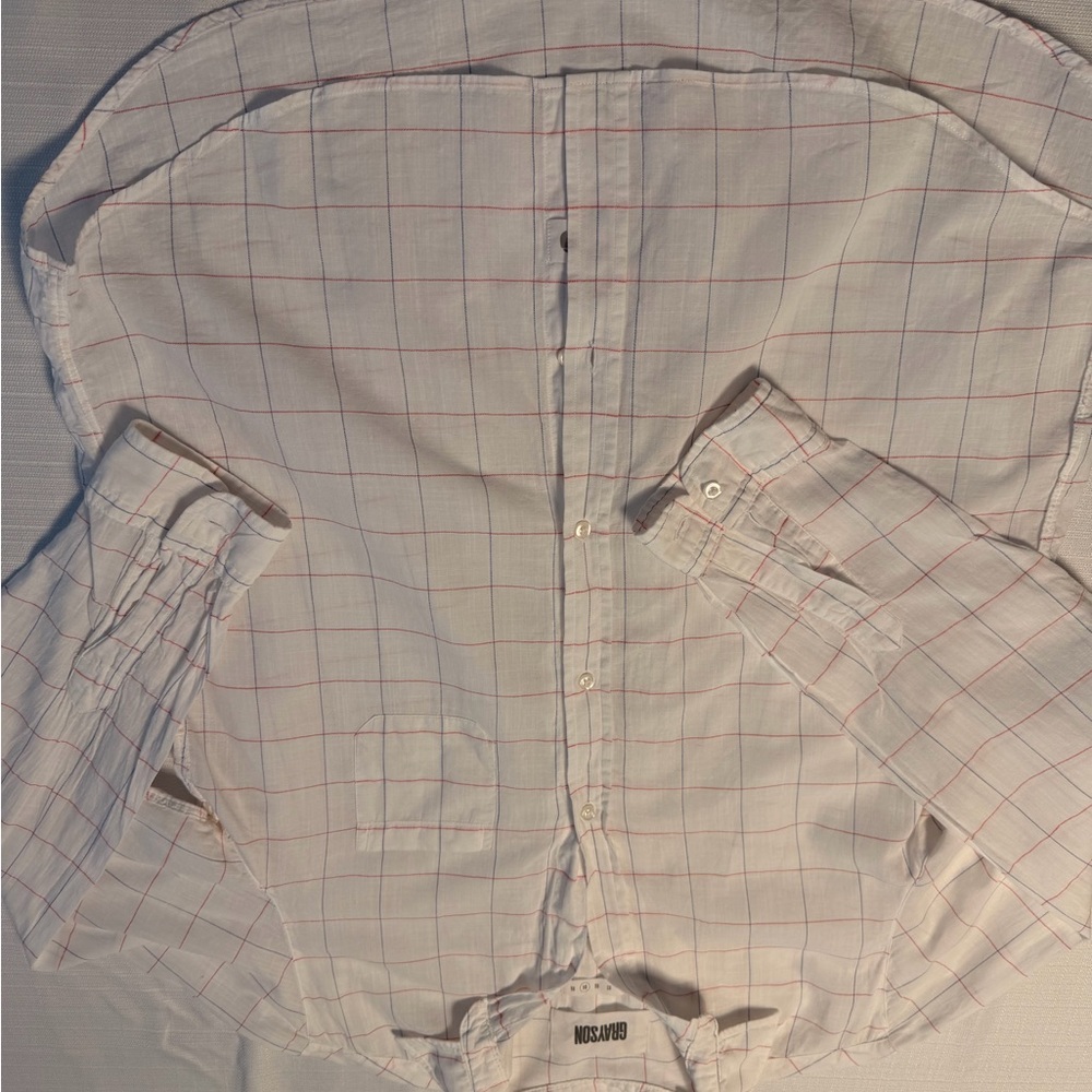 Grayson Threads Cream Windowpane Button-Down Shirt - image 3